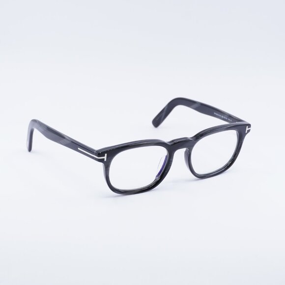 Tom Ford FT5930-D-B 063 Eyeglasses Black Horn 52mm Rectangle Frame - Picture 6 of 9